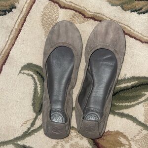 Tory Burch gray suede ballet flats (NEVER WORN; WITH BOX